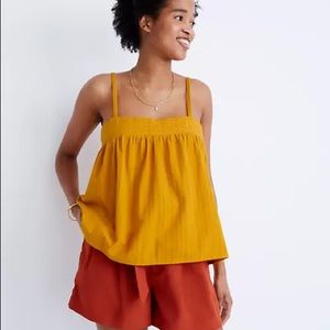 MADEWELL Stitched Swing Tank Top Textured Stripe Tungsten Glow NEW